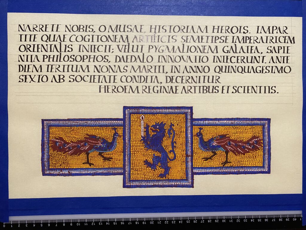 The same document. It is now complete with grouting being painted over all tree charges/mosaic blocks.